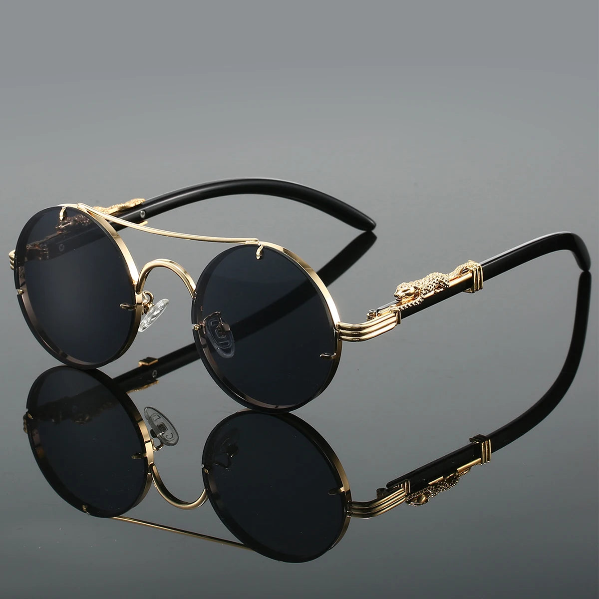 KAMMPT Vintage Round Sunglasses Fashion Multicolor Shades Retro Trendy Brand Design
